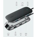 Aukey Type-C Çok Portlu Usb 4K Uyumlu 8in 1 Çevirici - Görsel 4