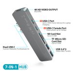 SIFIR KUTULU Dodocool DC66 Çift Type-C li 7'si 1 Arada Çoklayıcı