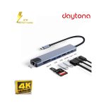 Daytona Fix Fc-04 6 In 1 Type C To Pd HDMI USB RJ45 Adaptör